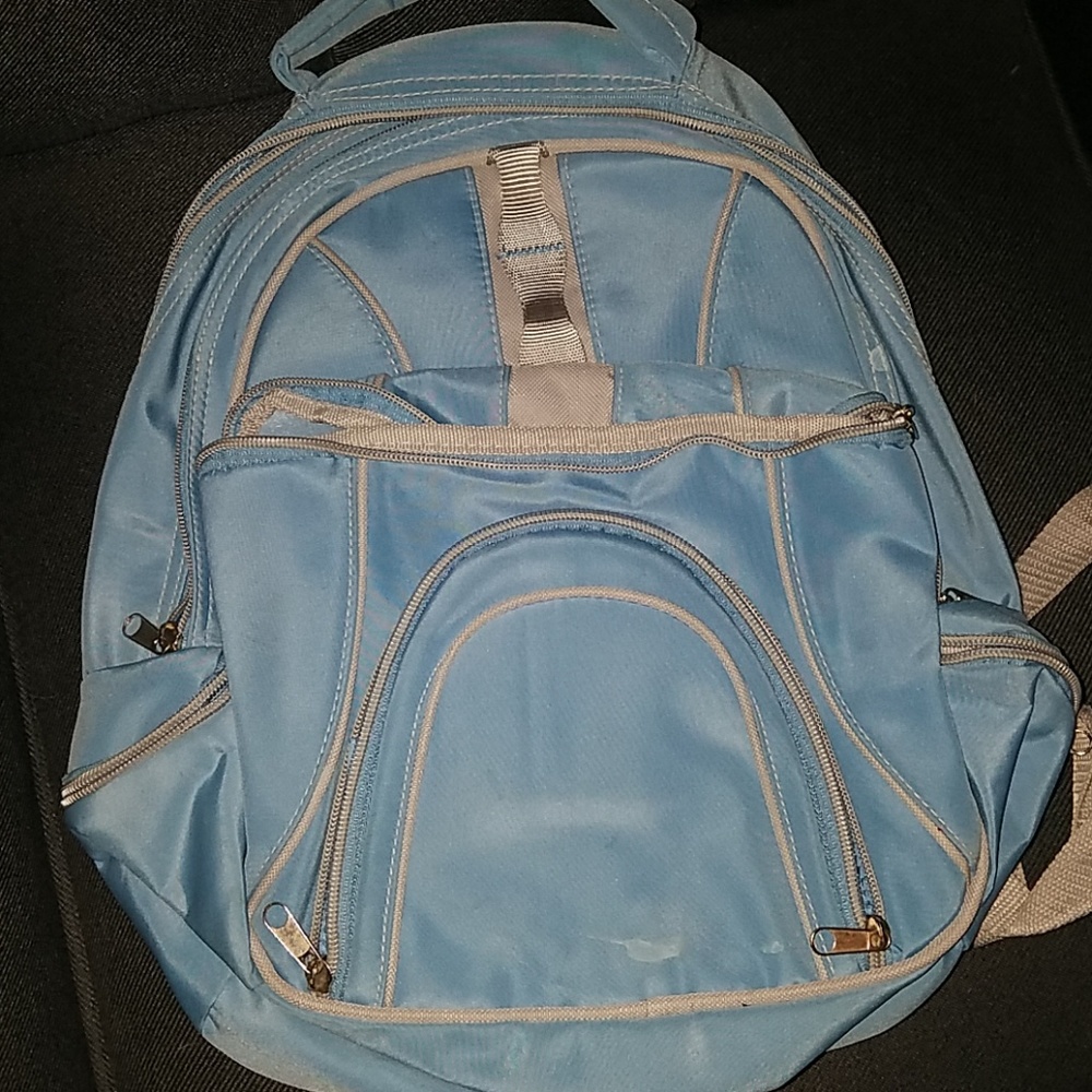 ⭐ Light Blue And Gray Backpack